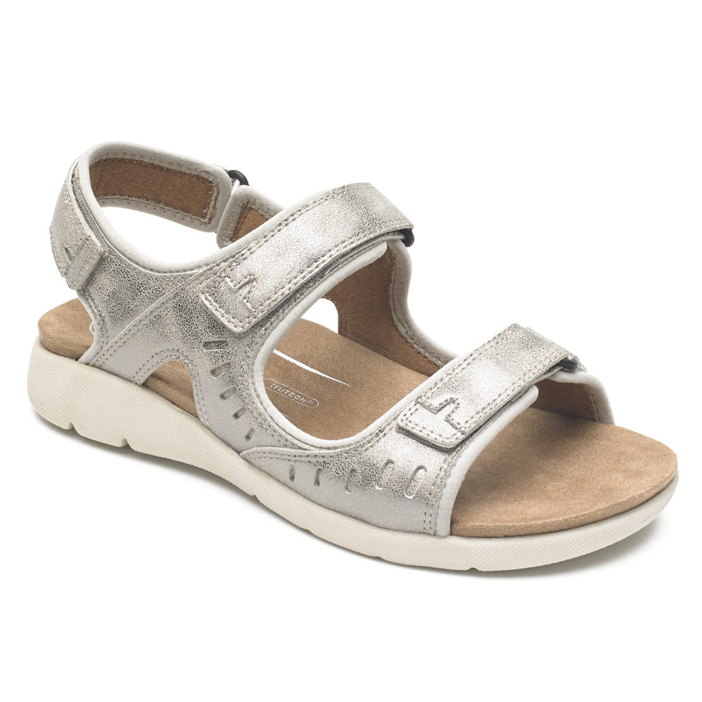 Sandalias Rockport Mujer Mexico - Eileen Comfort Plateados - CJBFU0831